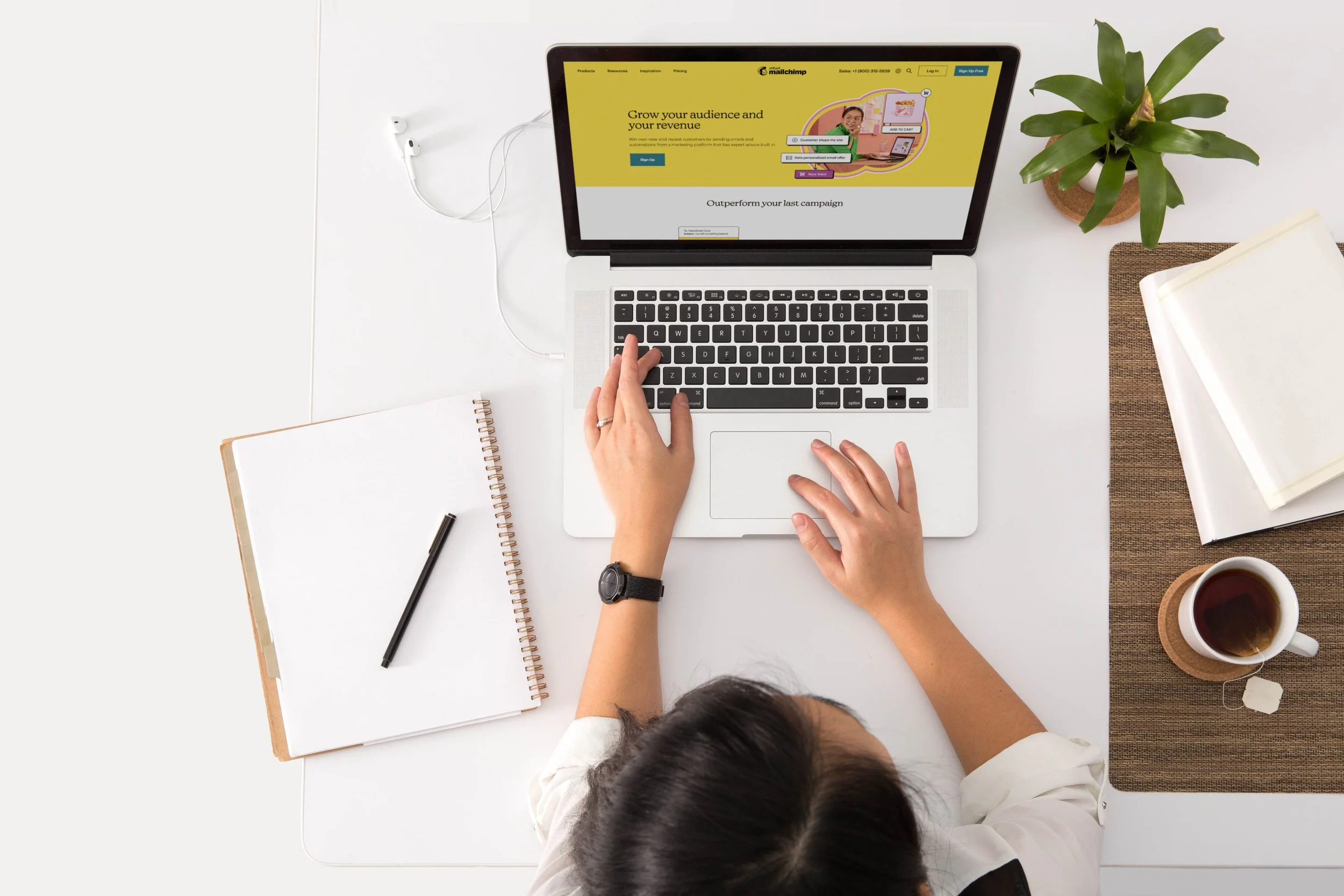 A bright, organized e-commerce workspace